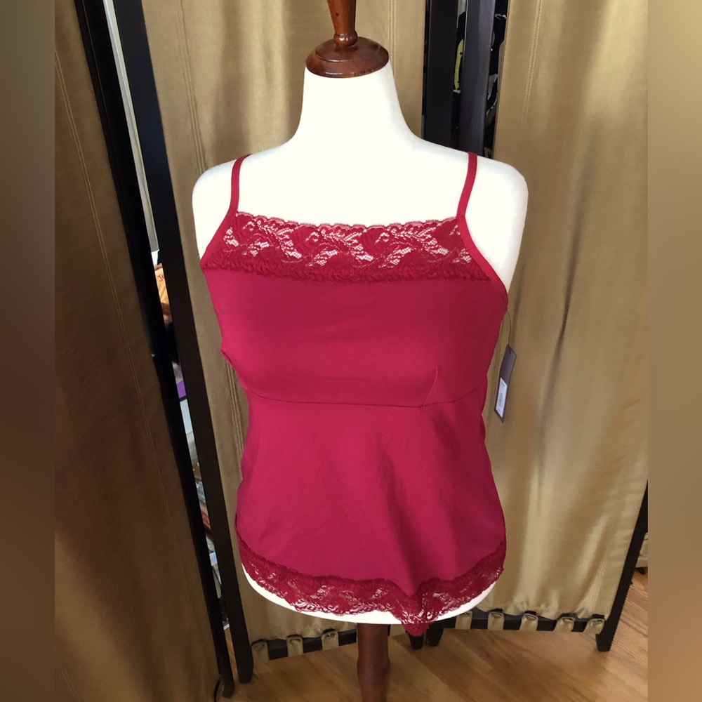 Apt.9 Red Lace Trim Front & Around Bottom | Spaghetti Strap Cami